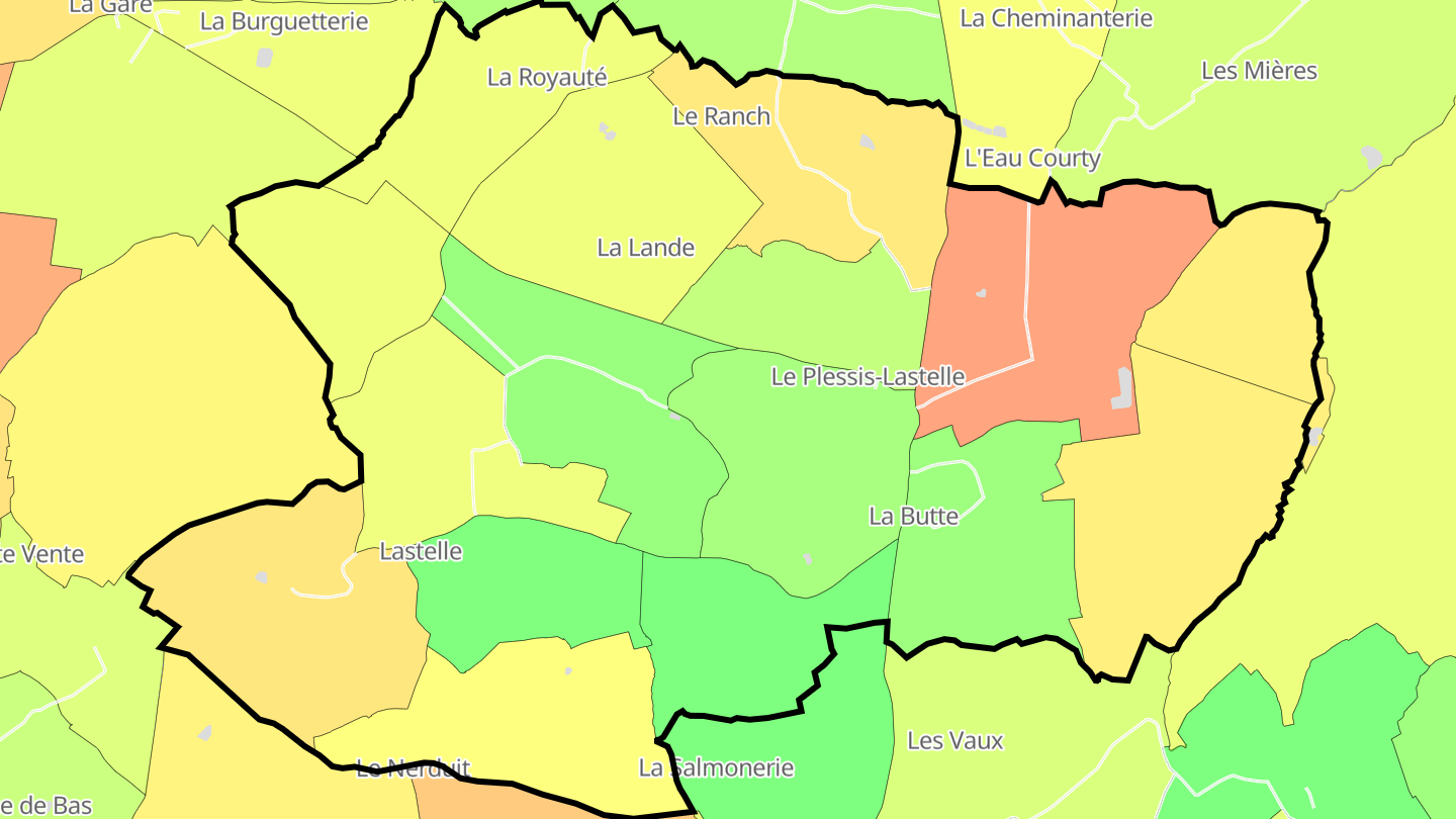 Carte des prix de l'immobilier Le Plessis-Lastelle
