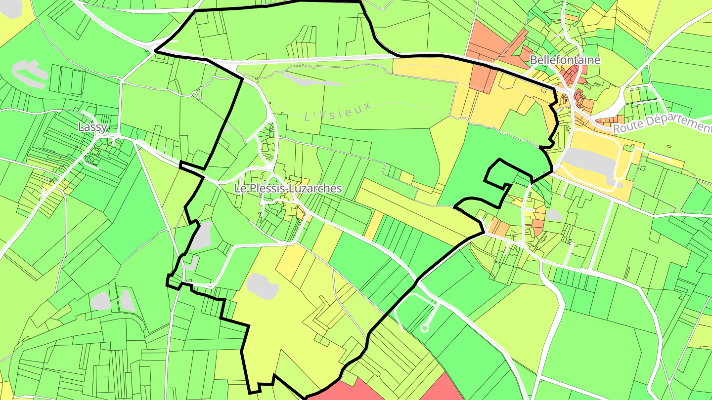 Carte des prix de l'immobilier Le Plessis-Luzarches