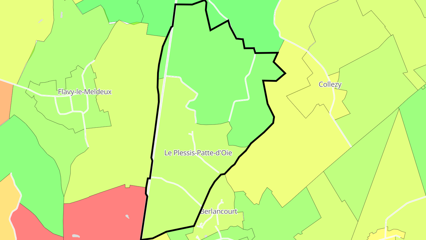 Carte des prix de l'immobilier Le Plessis-Patte-d'Oie