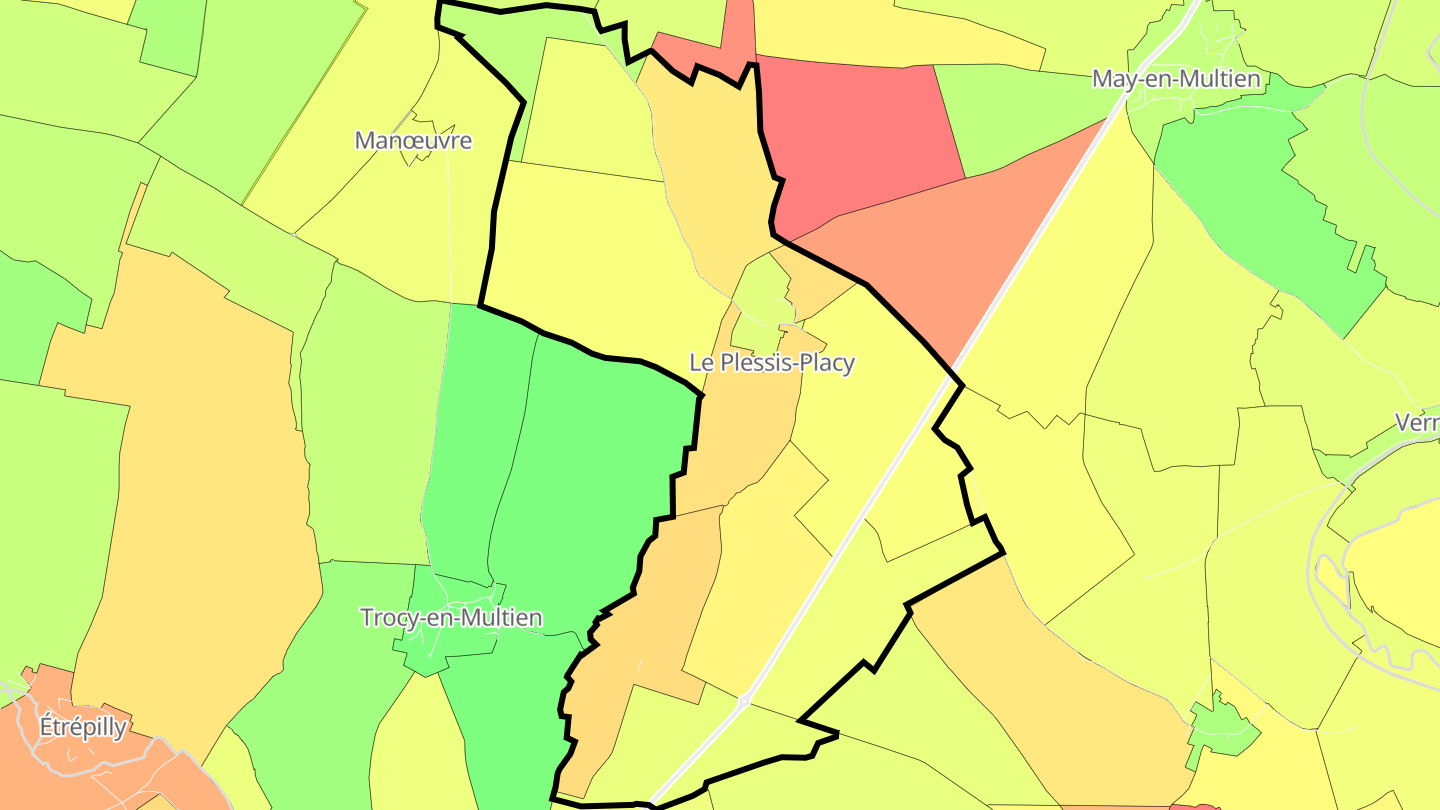 Carte des prix de l'immobilier Le Plessis-Placy