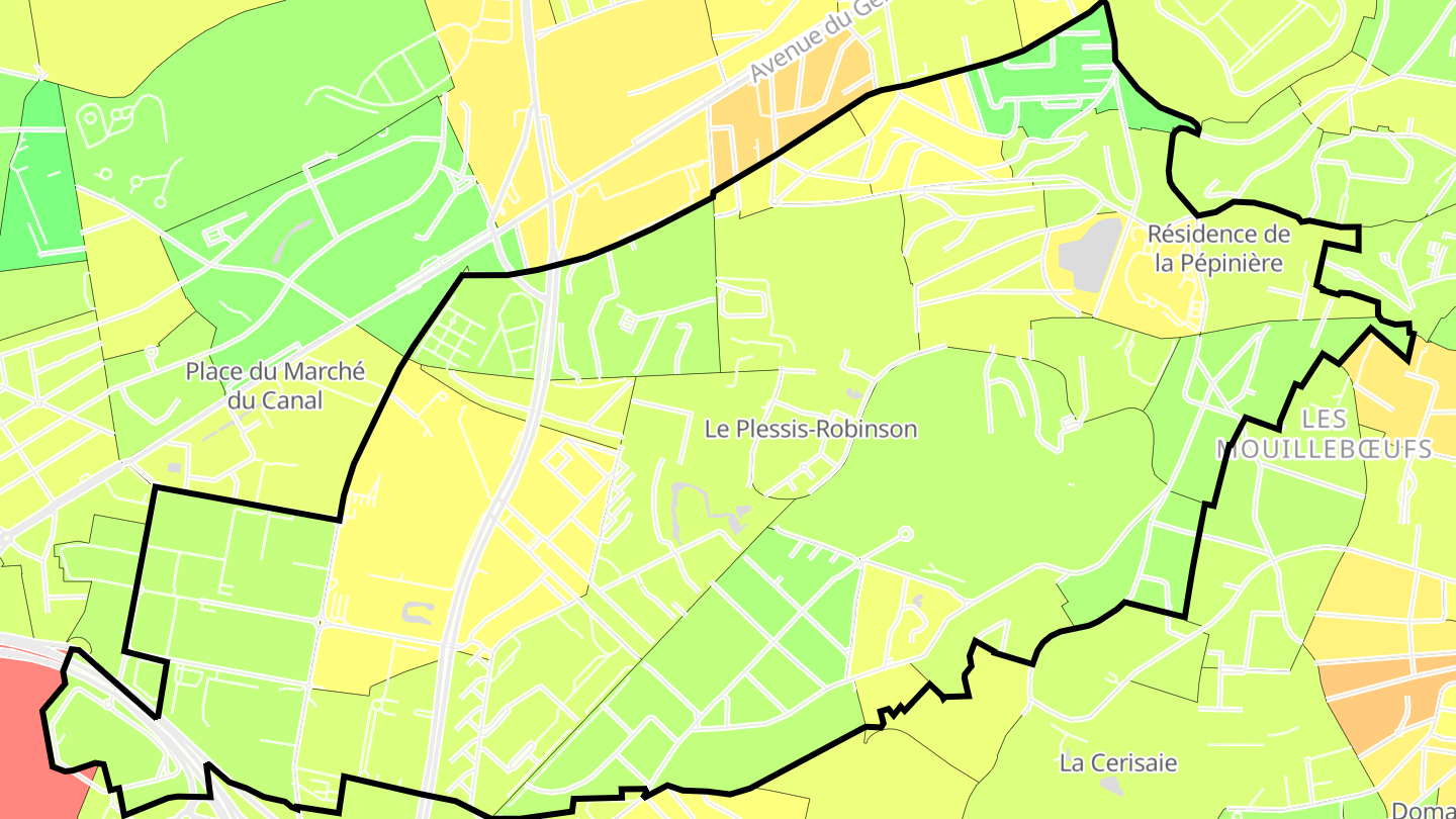 Carte des prix de l'immobilier Le Plessis-Robinson