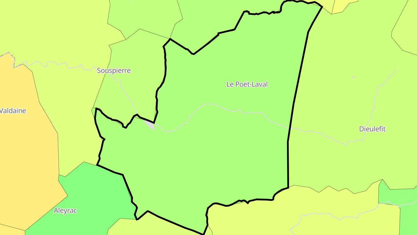 Carte des prix de l'immobilier Le Poët-Laval