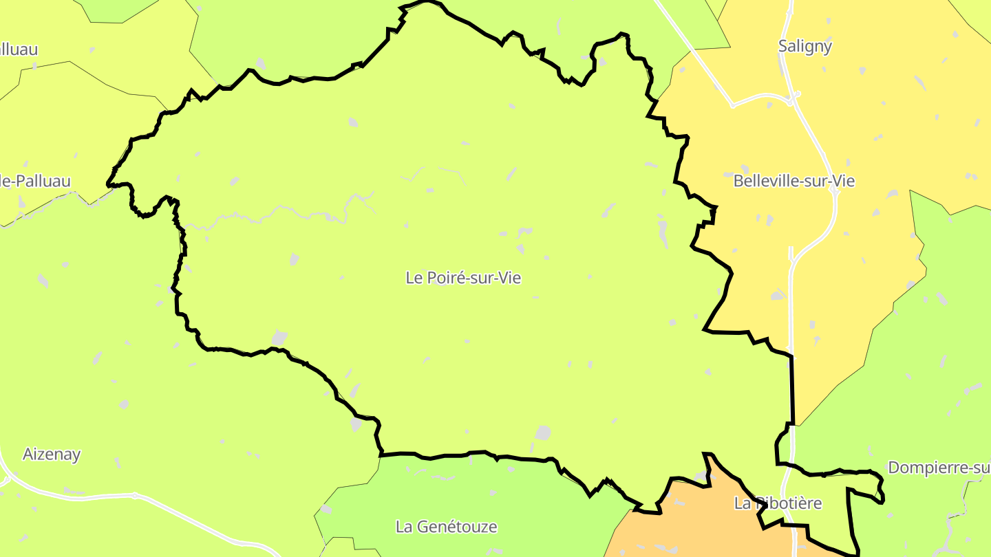 Carte des prix de l'immobilier Le Poiré-sur-Vie