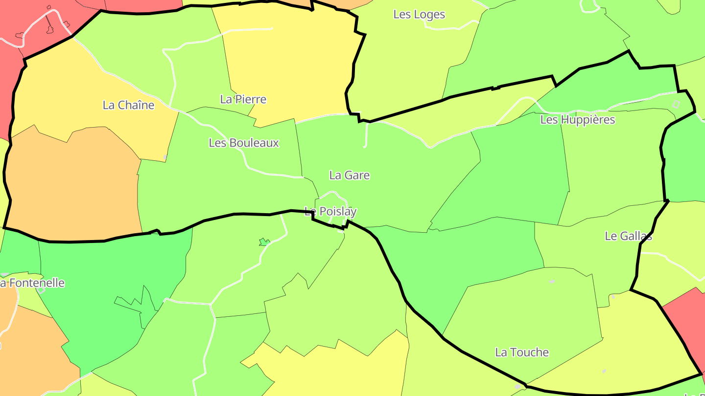 Carte des prix de l'immobilier Le Poislay