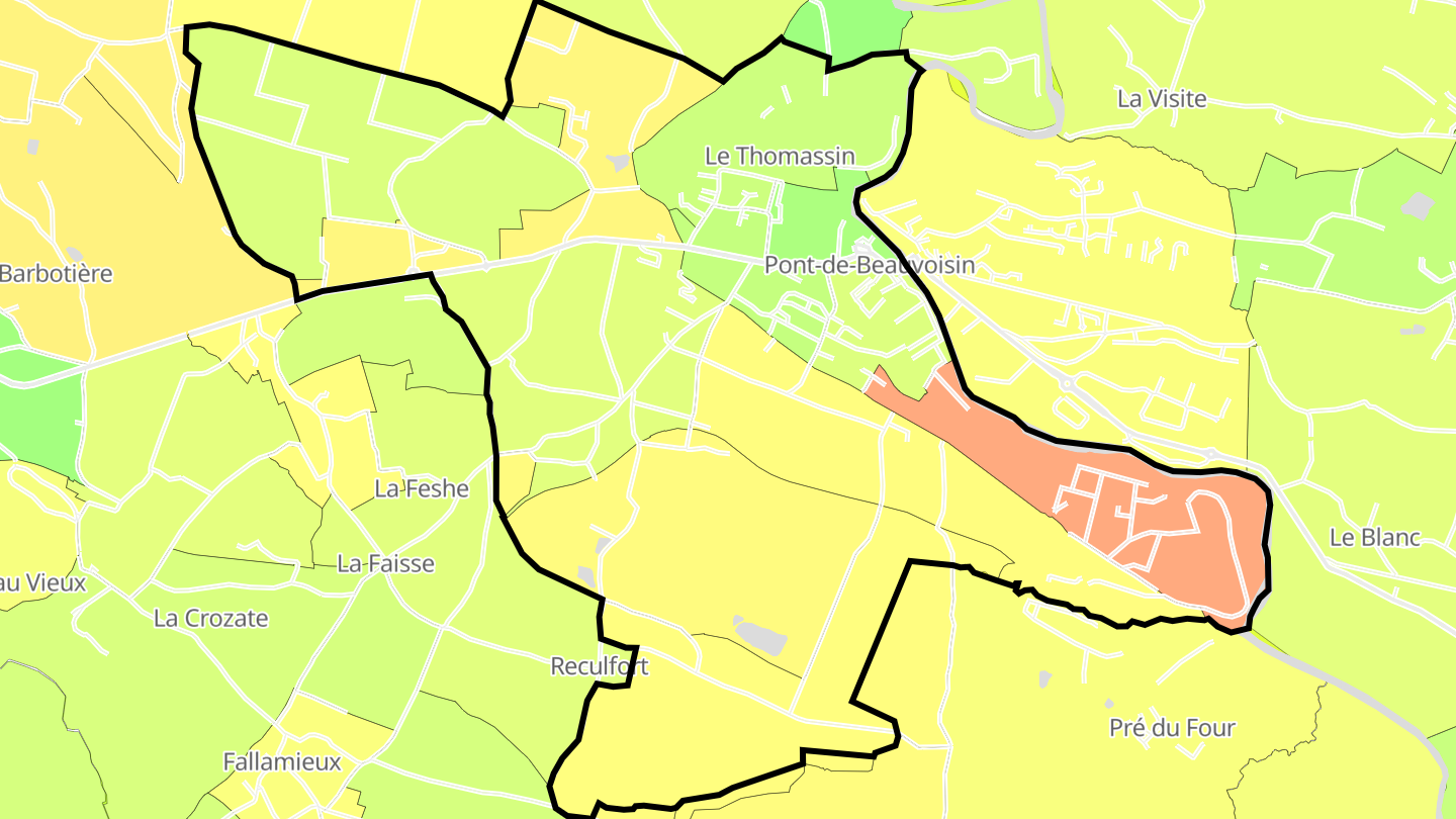 Carte des prix de l'immobilier Le Pont-de-Beauvoisin