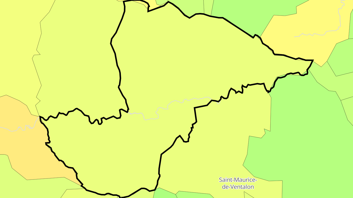 Carte des prix de l'immobilier Le Pont-de-Montvert