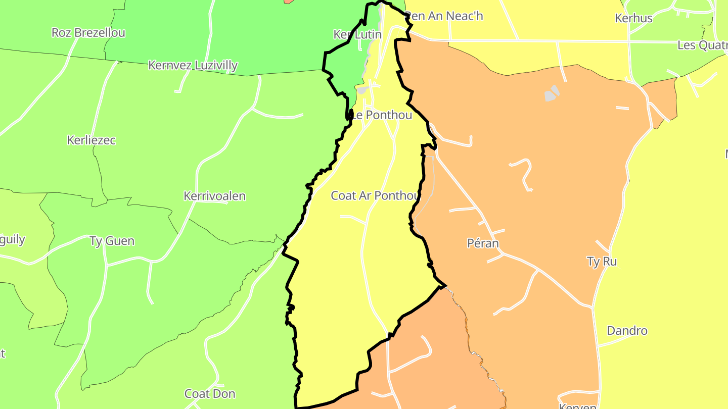 Carte des prix de l'immobilier Le Ponthou