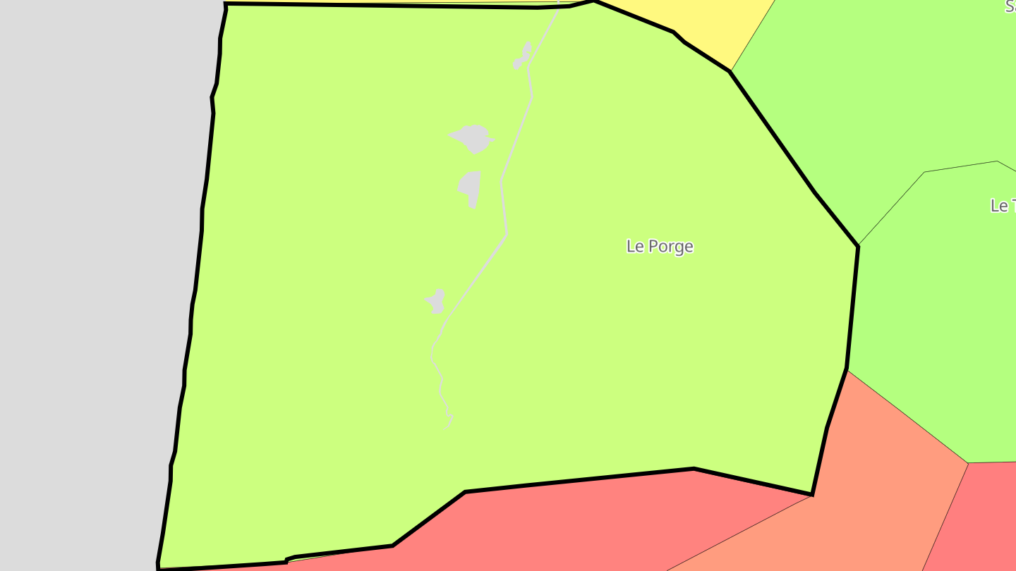 Carte des prix de l'immobilier Le Porge