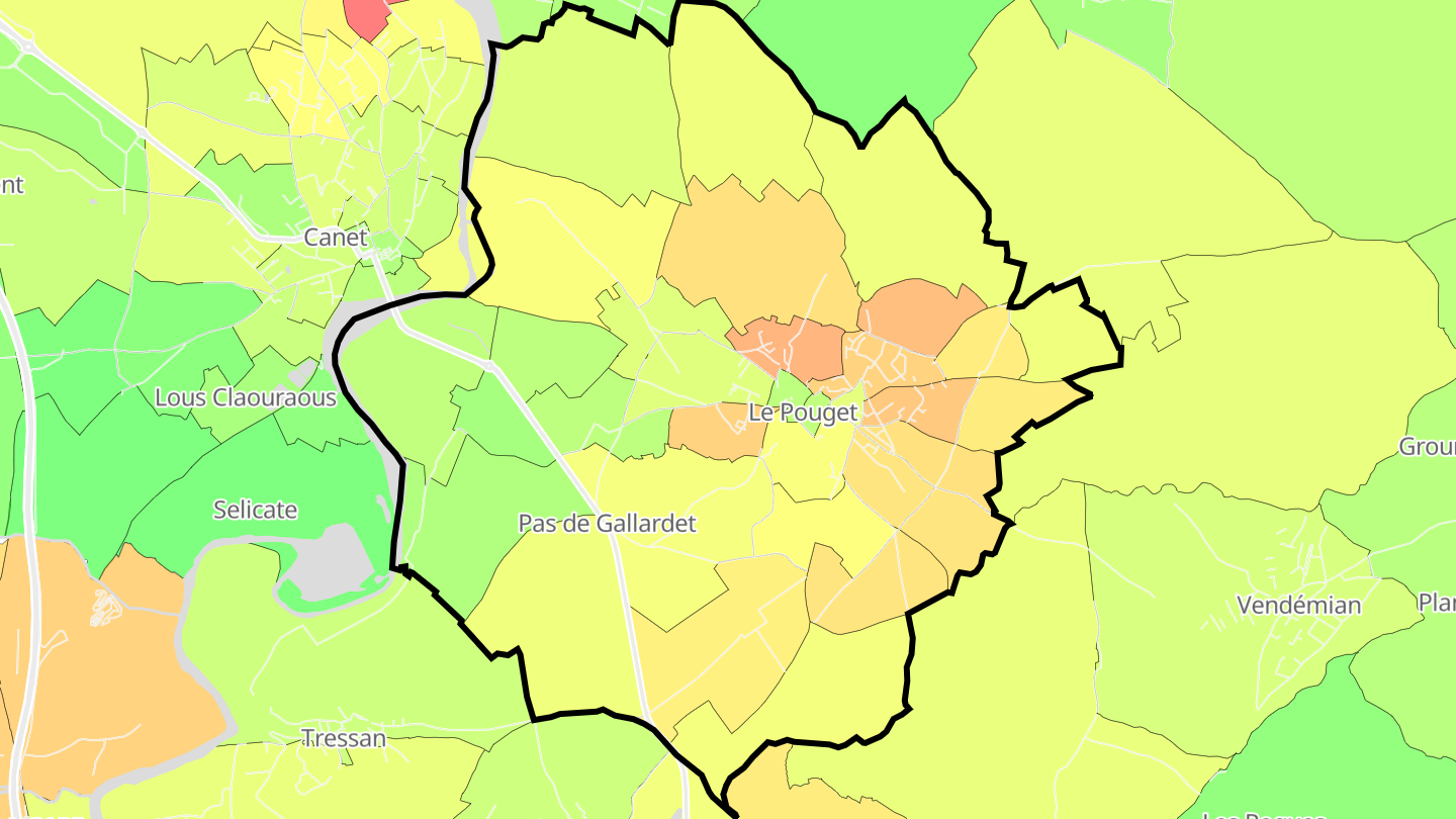 Carte des prix de l'immobilier Le Pouget