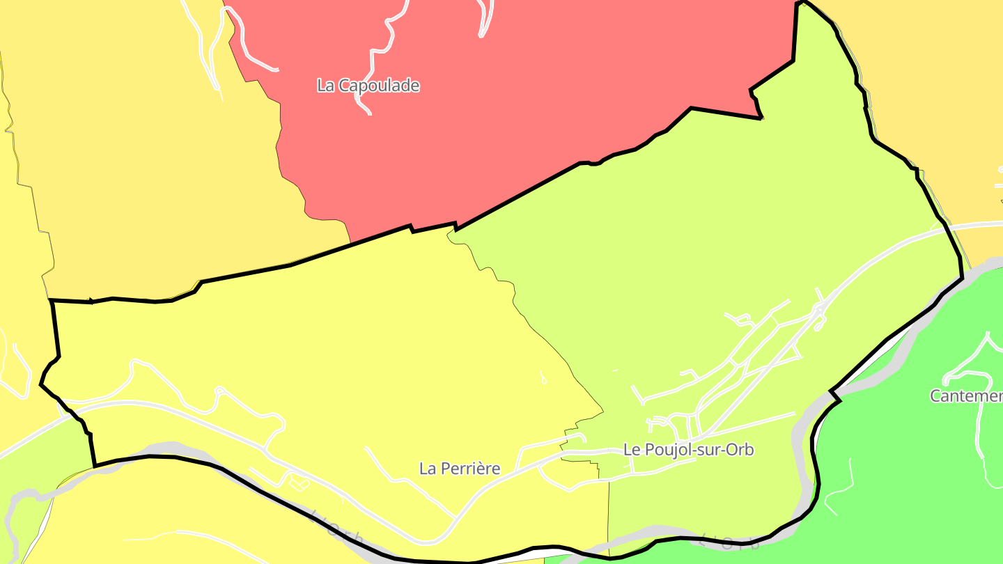 Carte des prix de l'immobilier Le Poujol-sur-Orb