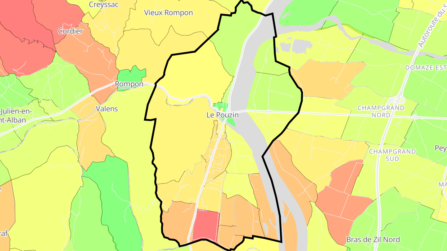 Carte des prix de l'immobilier Le Pouzin