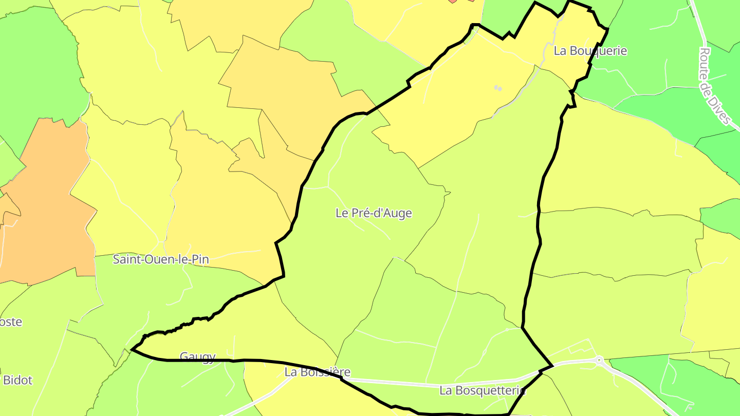 Carte des prix de l'immobilier Le Pré-d'Auge