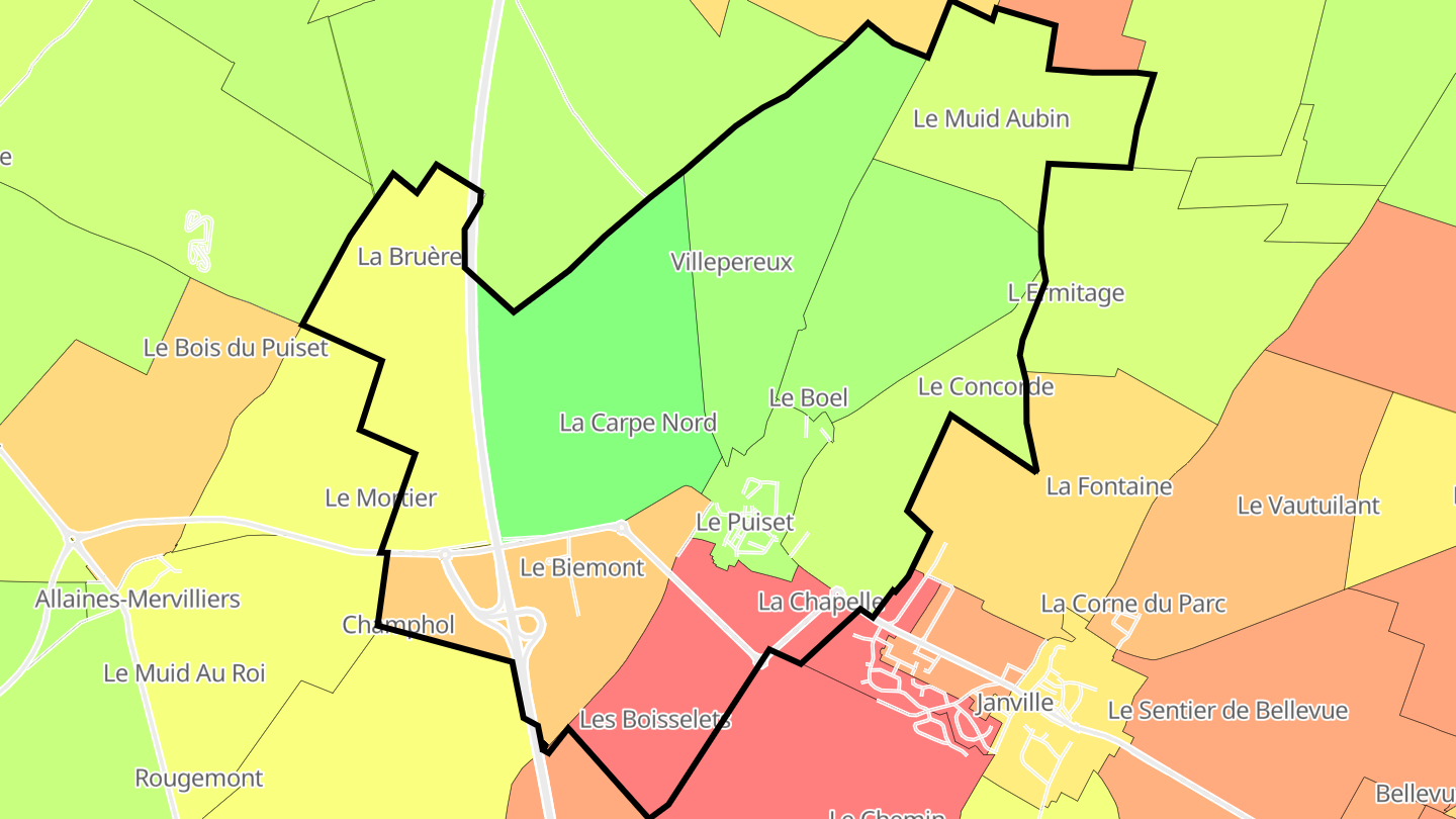 Carte des prix de l'immobilier Le Puiset