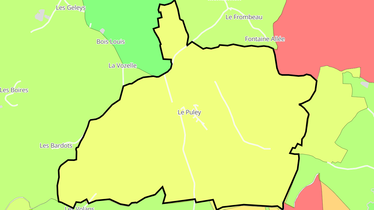 Carte des prix de l'immobilier Le Puley