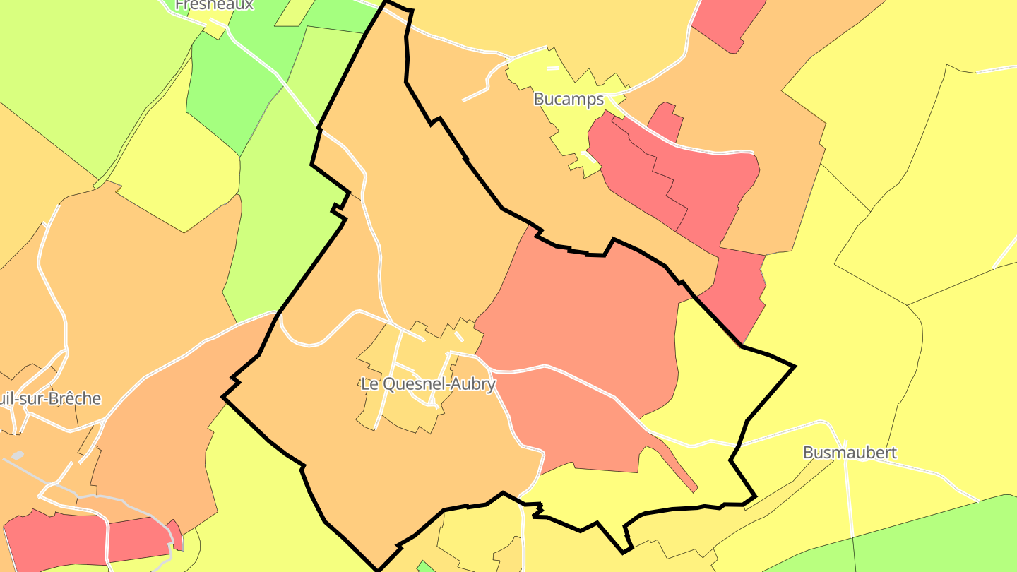Carte des prix de l'immobilier Le Quesnel-Aubry
