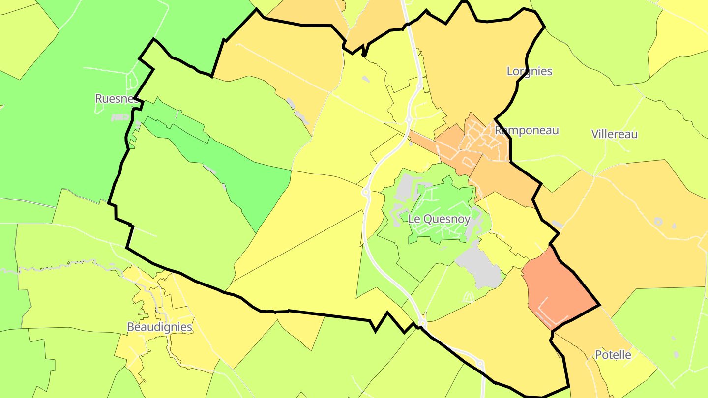 Carte des prix de l'immobilier Le Quesnoy