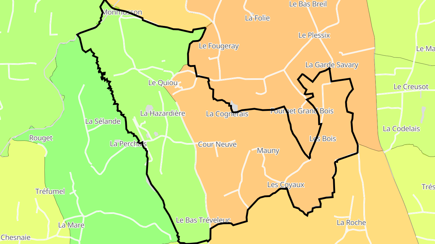 Carte des prix de l'immobilier Le Quiou