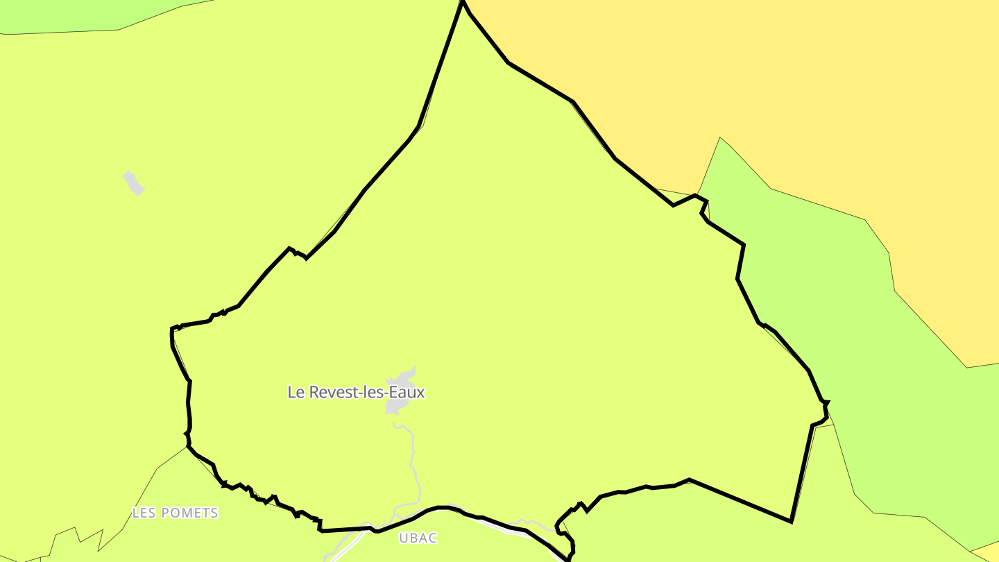 Carte des prix de l'immobilier Le Revest-les-Eaux