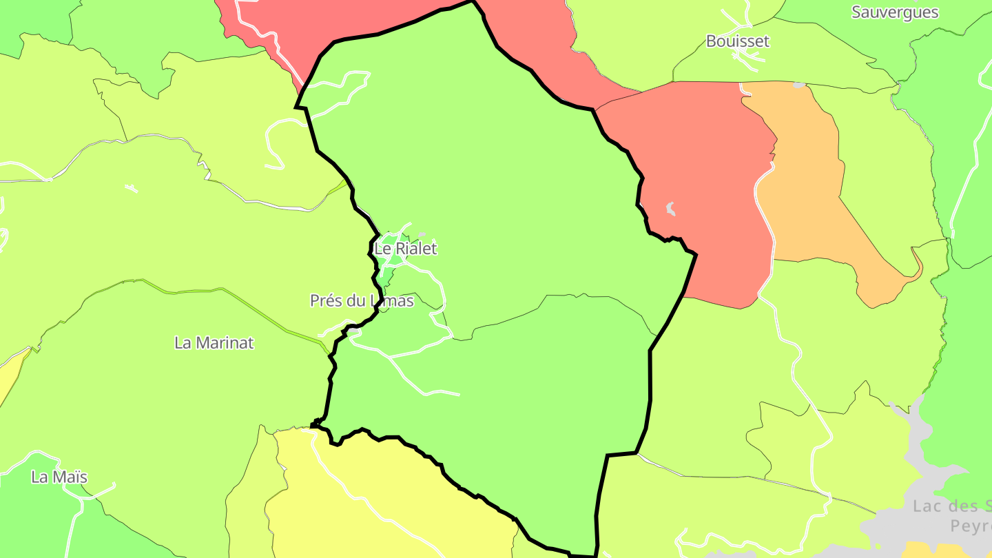 Carte des prix de l'immobilier Le Rialet