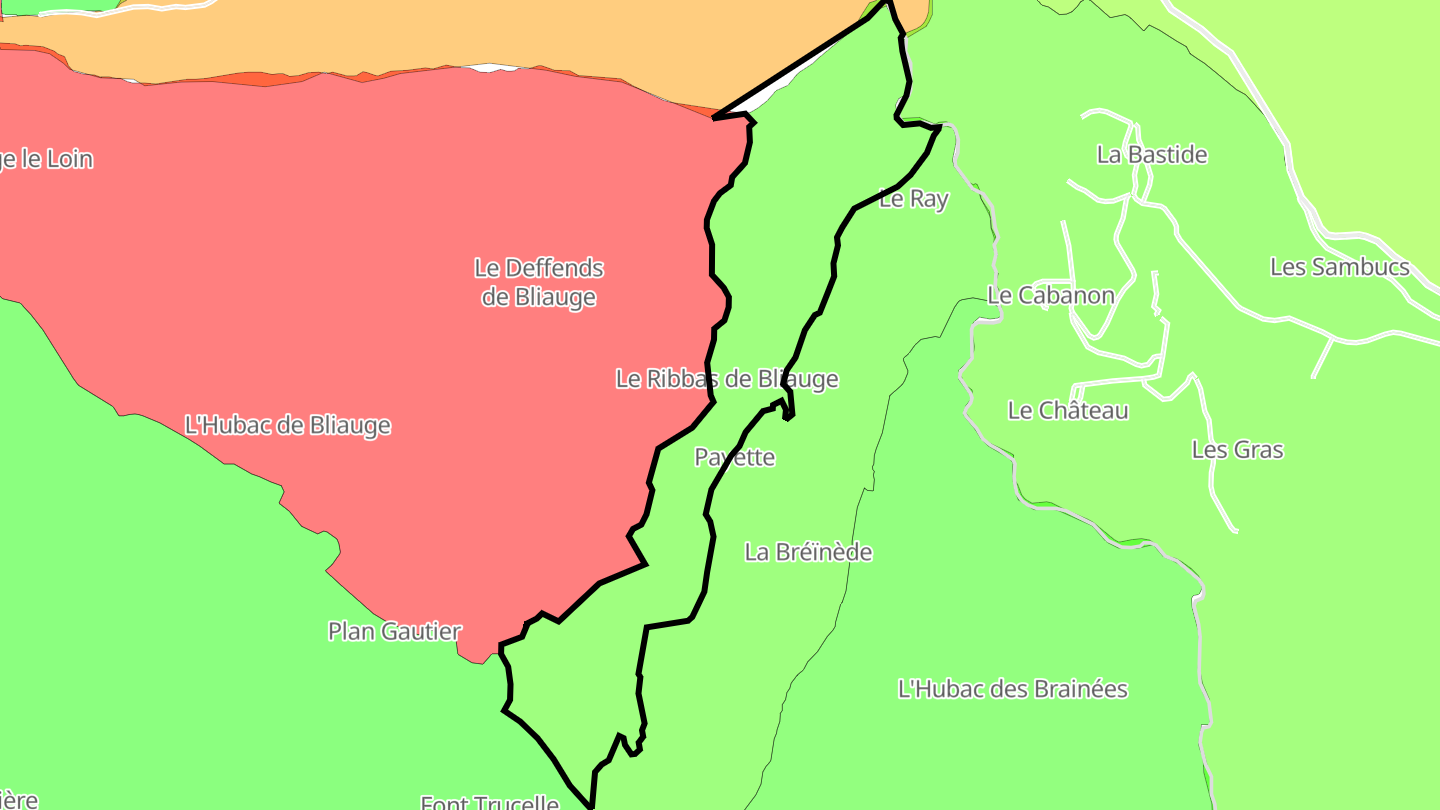 Carte des prix de l'immobilier Le Ribbas de Bliauge
