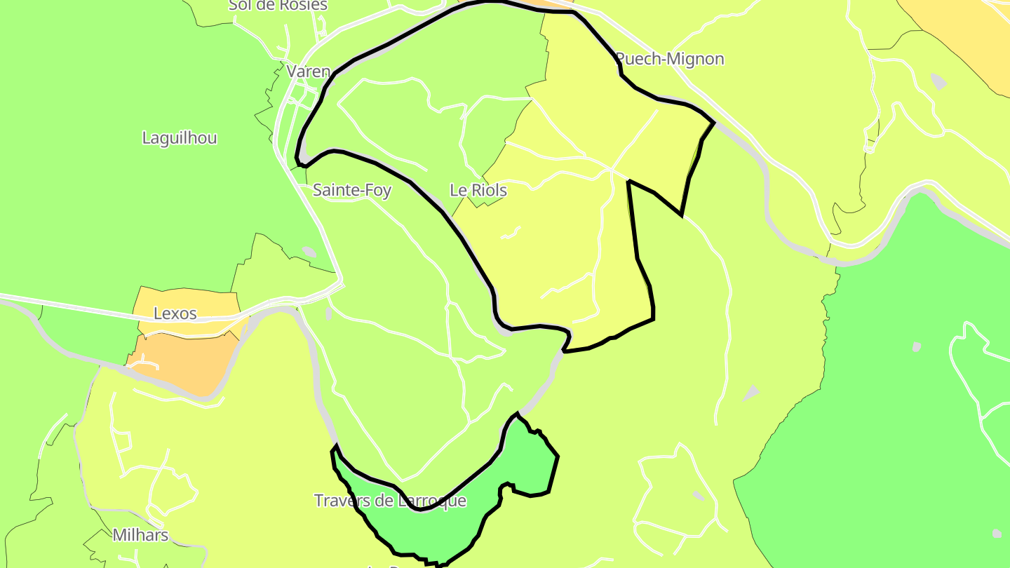 Carte des prix de l'immobilier Le Riols