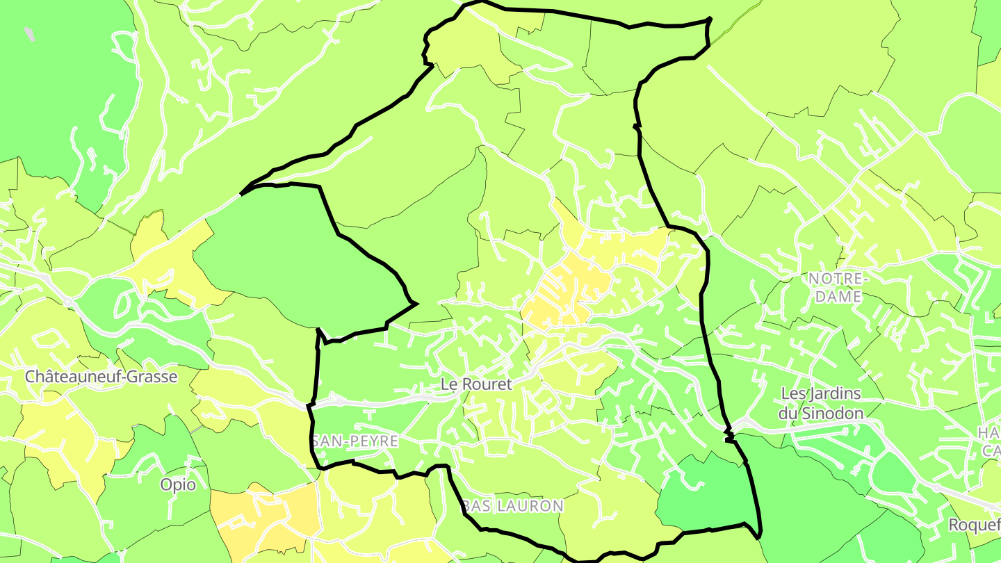 Carte des prix de l'immobilier Le Rouret