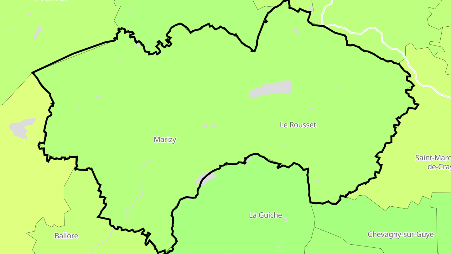 Carte des prix de l'immobilier Le Rousset-Marizy