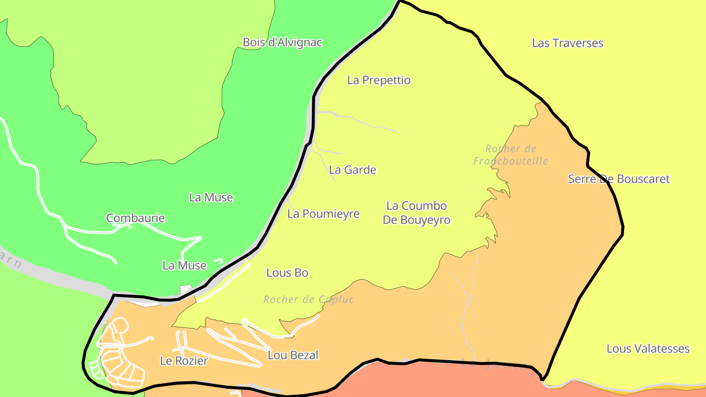Carte des prix de l'immobilier Le Rozier