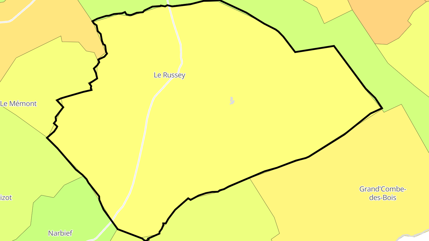 Carte des prix de l'immobilier Le Russey