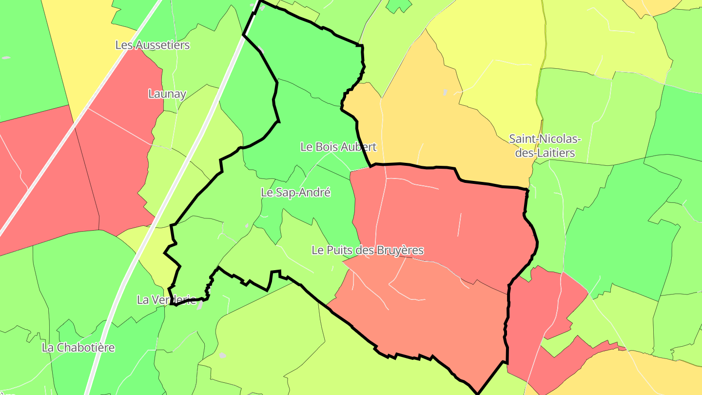 Carte des prix de l'immobilier Le Sap-André
