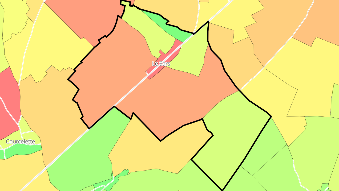Carte des prix de l'immobilier Le Sars