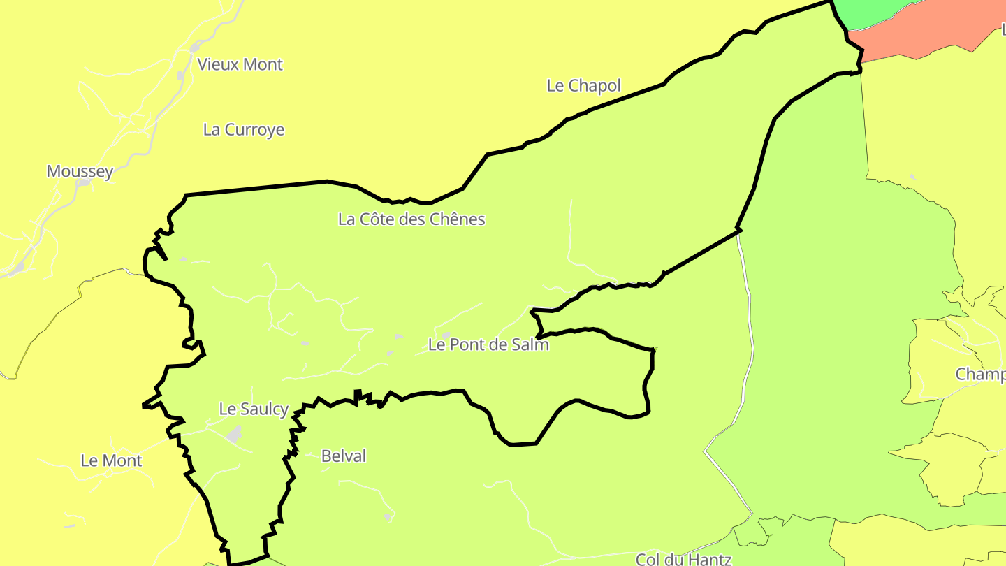 Carte des prix de l'immobilier Le Saulcy
