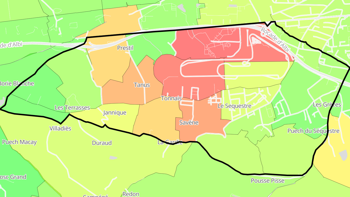 Carte des prix de l'immobilier Le Sequestre