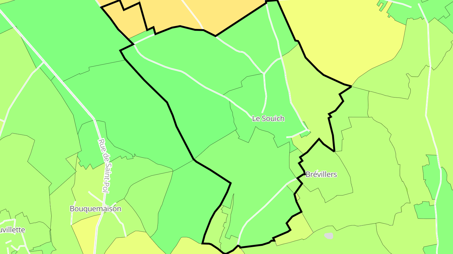Carte des prix de l'immobilier Le Souich