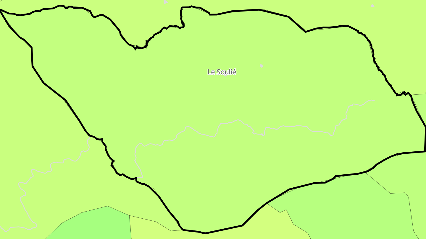Carte des prix de l'immobilier Le Soulié