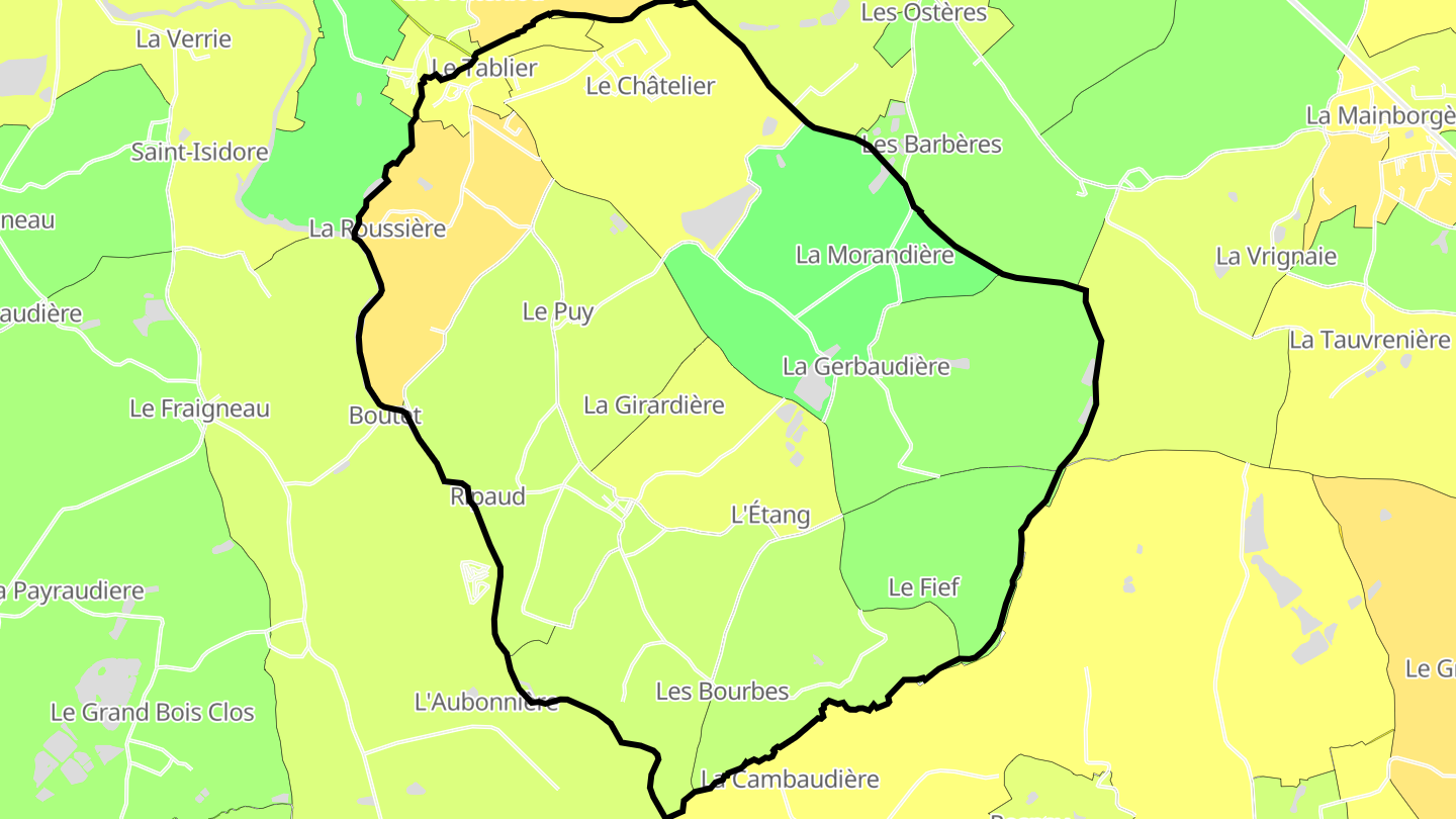 Carte des prix de l'immobilier Le Tablier