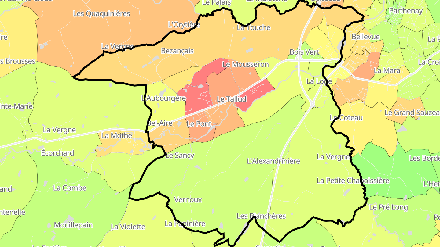 Carte des prix de l'immobilier Le Tallud