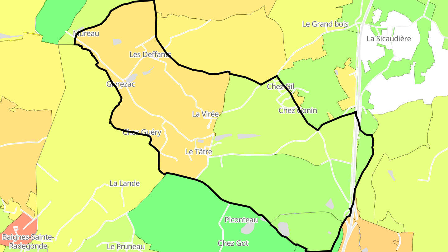 Carte des prix de l'immobilier Le Tâtre