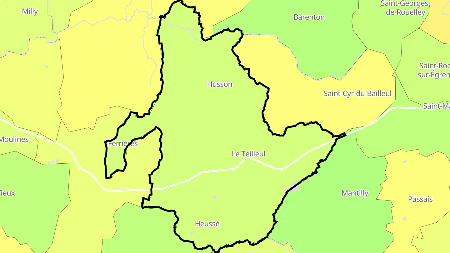 Carte des prix de l'immobilier Le Teilleul