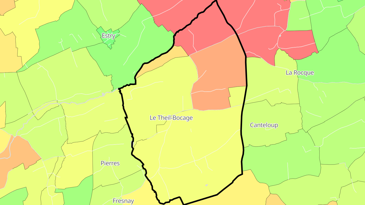 Carte des prix de l'immobilier Le Theil-Bocage