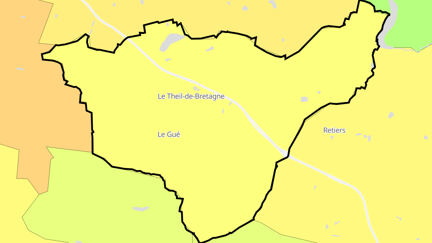 Carte des prix de l'immobilier Le Theil-de-Bretagne