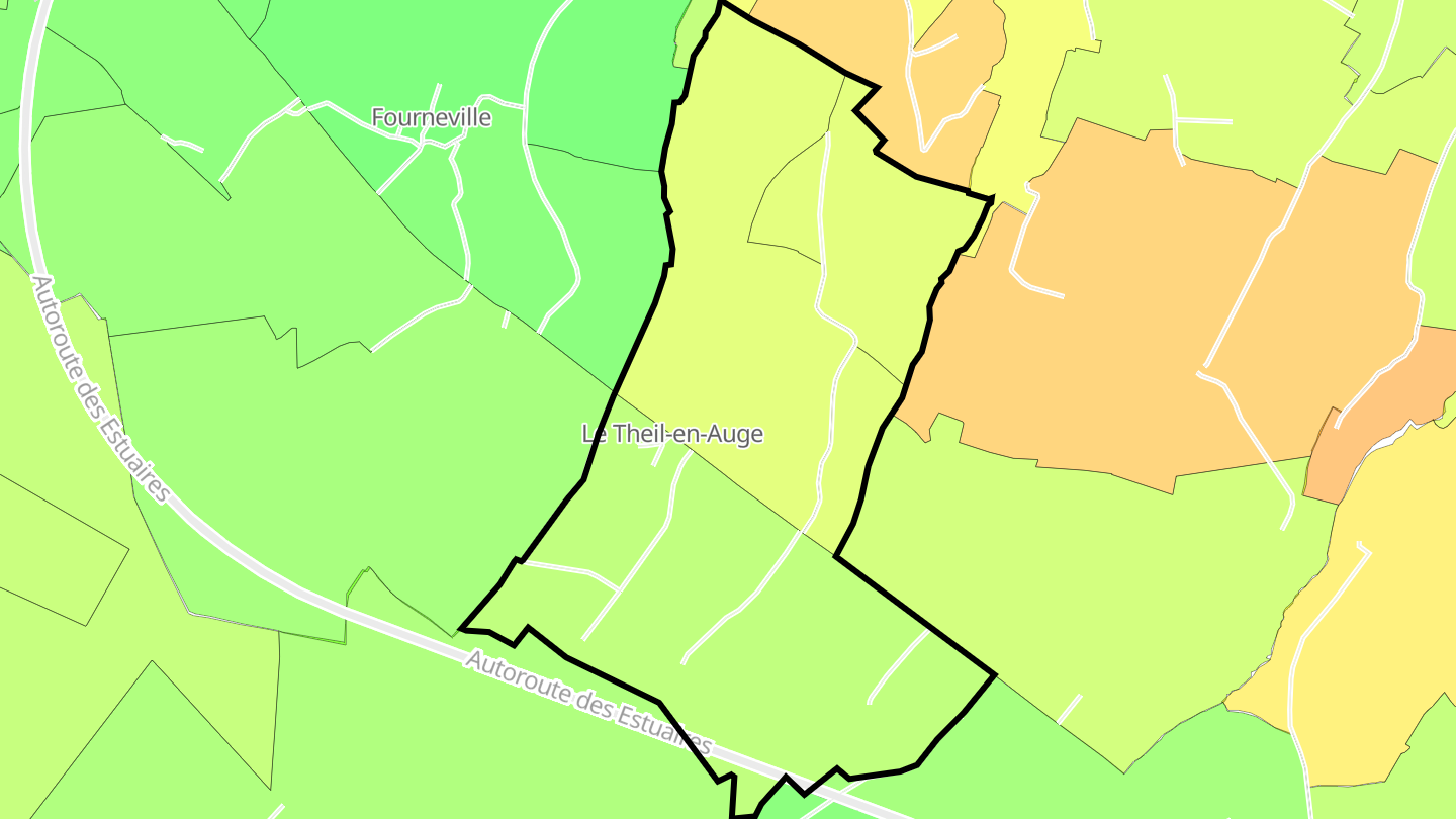 Carte des prix de l'immobilier Le Theil-en-Auge