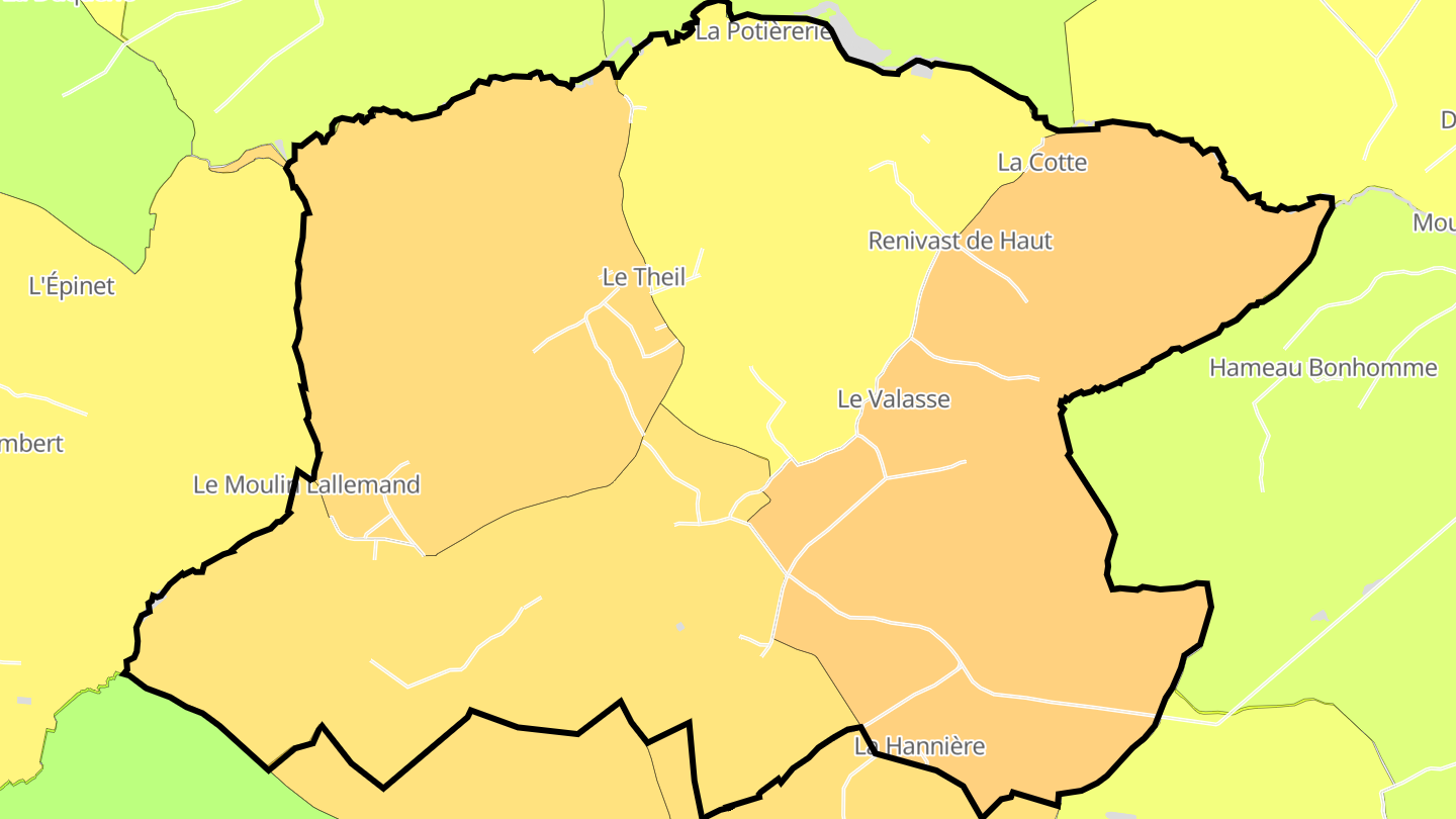 Carte des prix de l'immobilier Le Theil