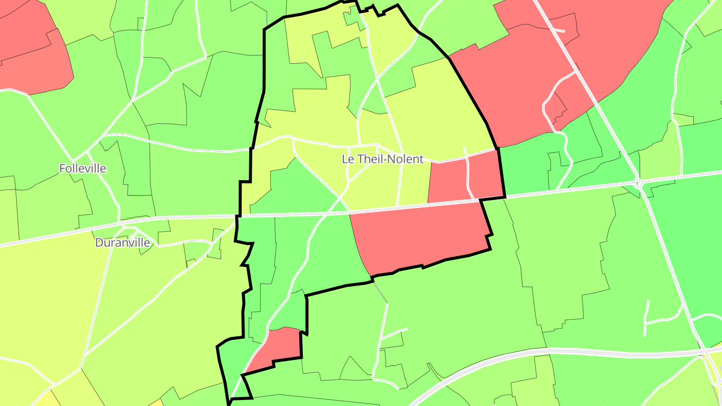 Carte des prix de l'immobilier Le Theil-Nolent