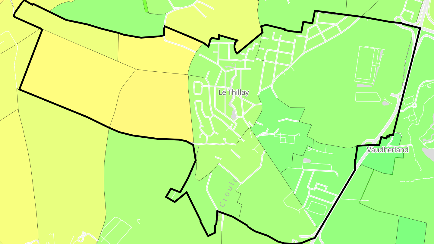 Carte des prix de l'immobilier Le Thillay