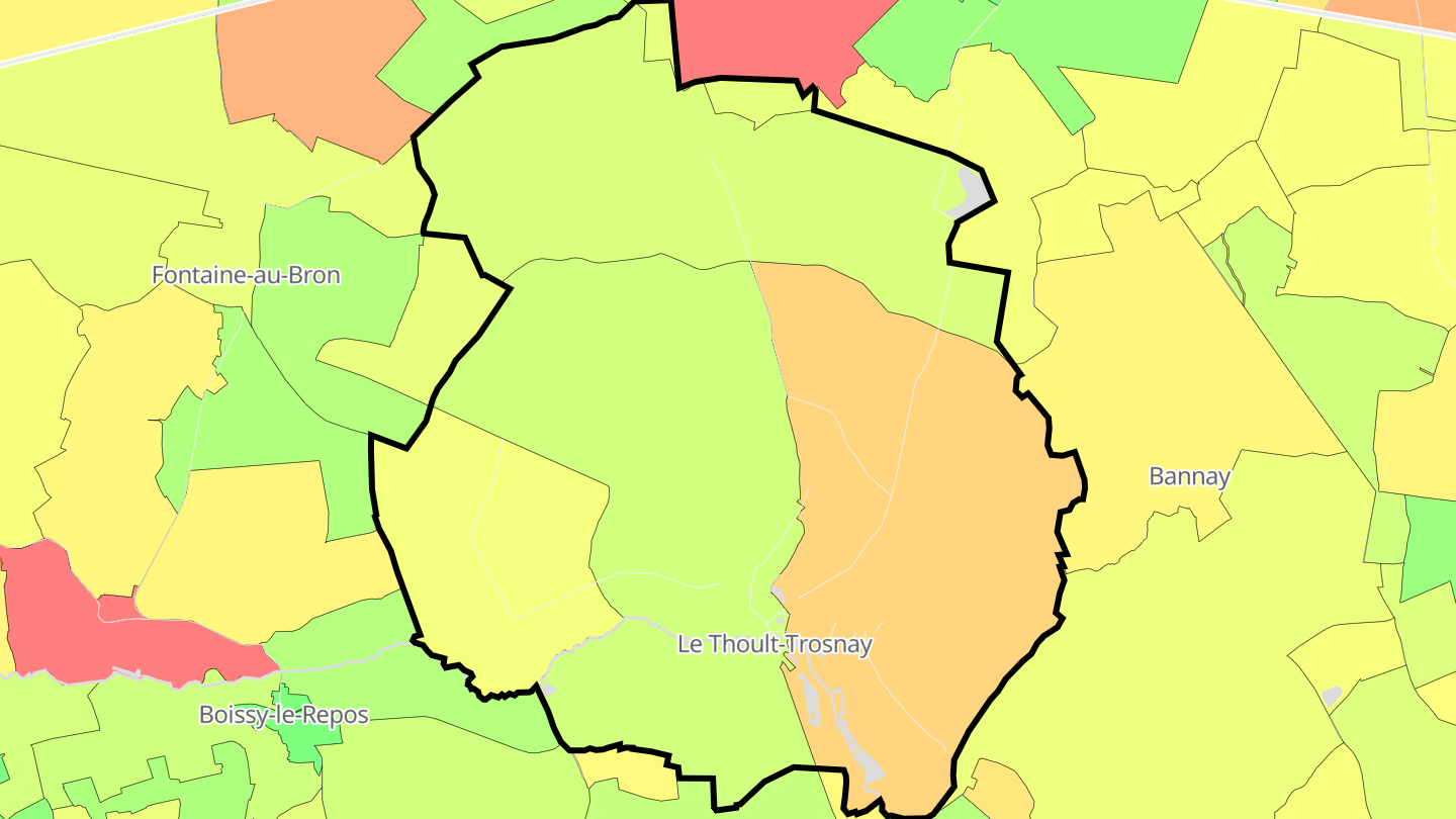 Carte des prix de l'immobilier Le Thoult-Trosnay