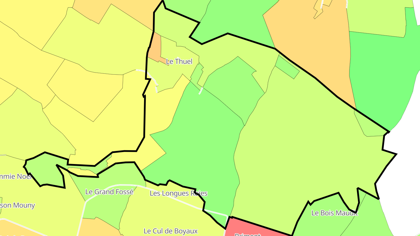 Carte des prix de l'immobilier Le Thuel