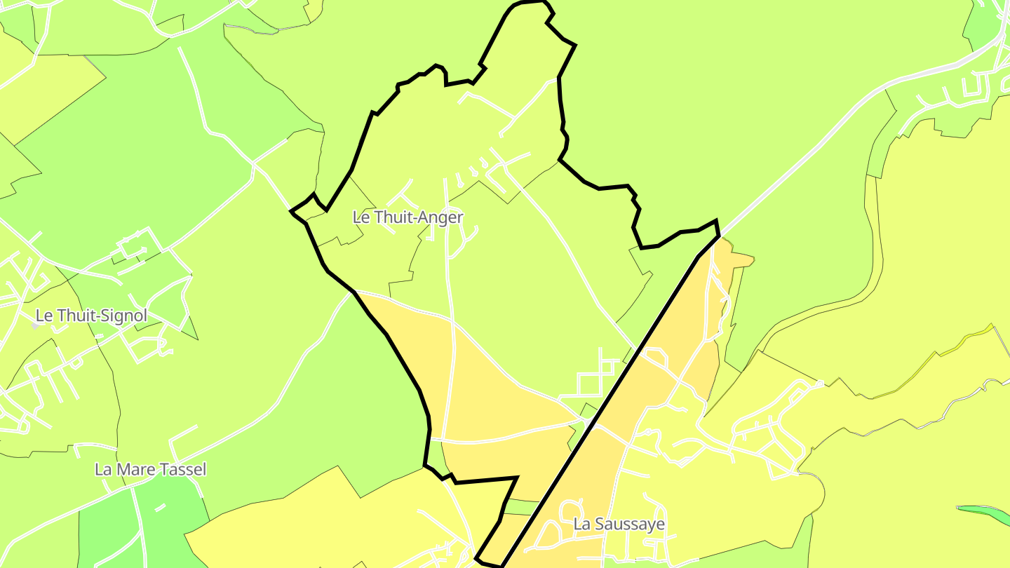 Carte des prix de l'immobilier Le Thuit-Anger