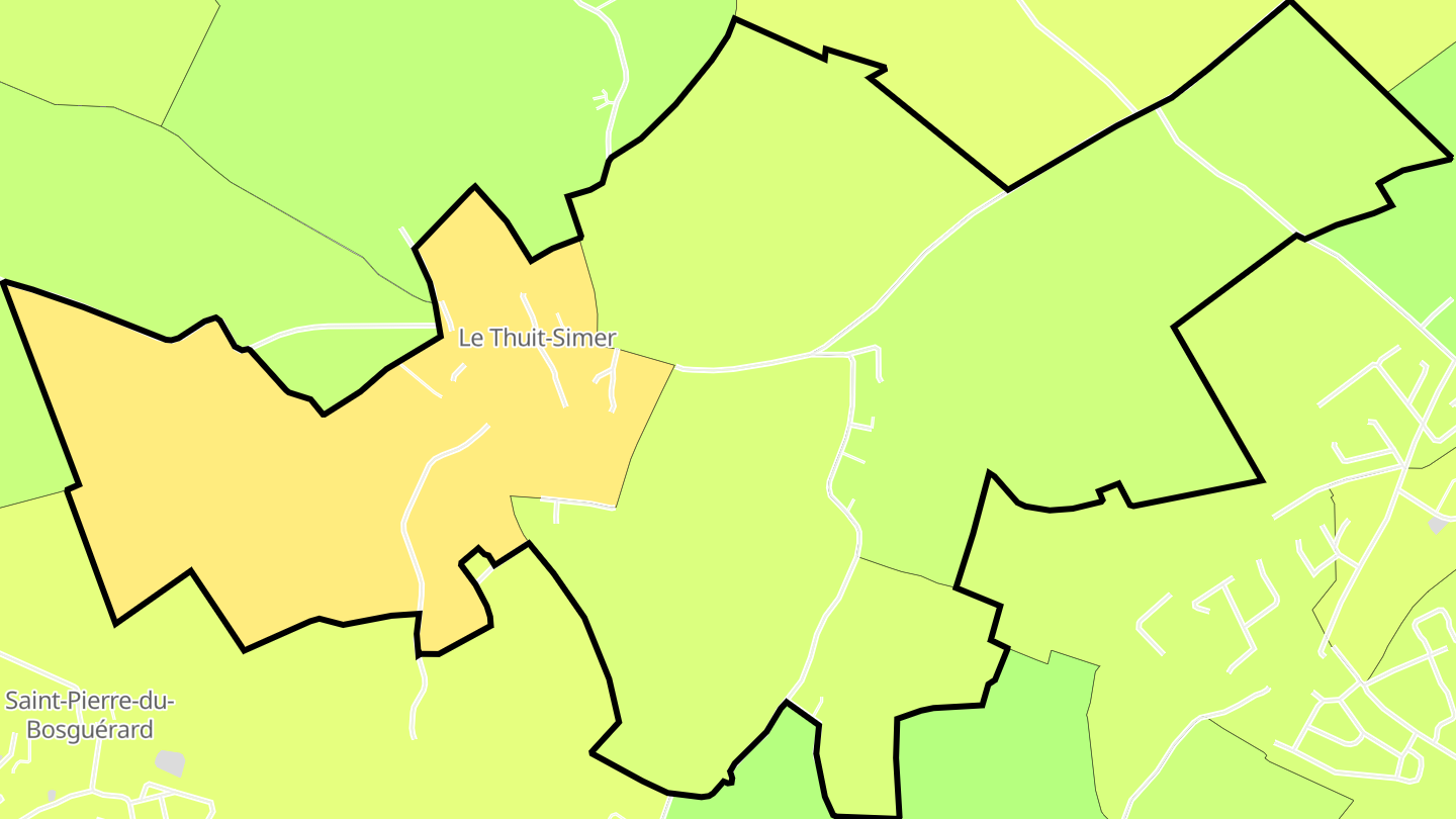 Carte des prix de l'immobilier Le Thuit-Simer