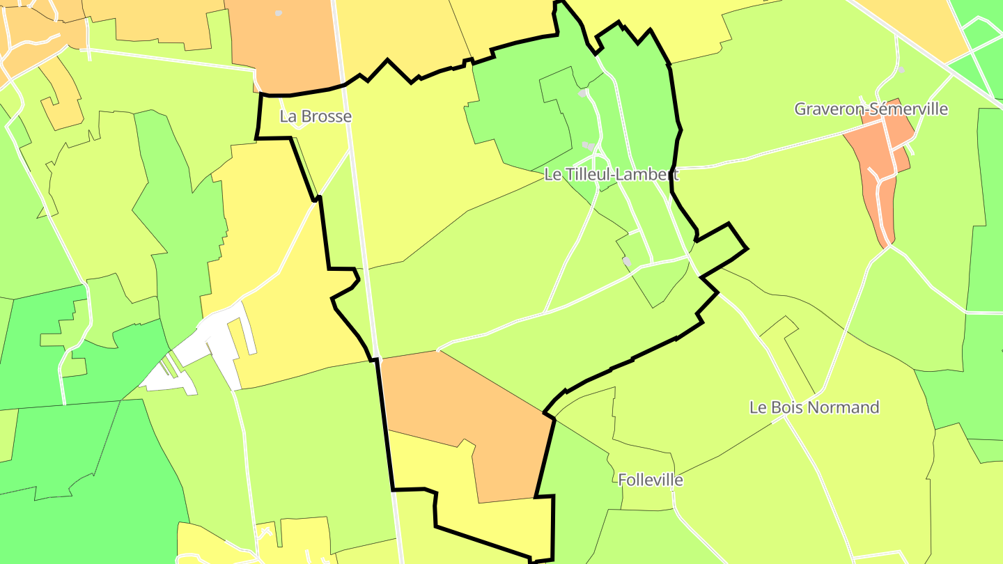Carte des prix de l'immobilier Le Tilleul-Lambert